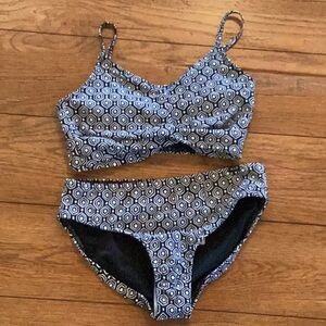 Abercrombie Kids black and white two piece swimsuit, bikini. Girls size 11-12